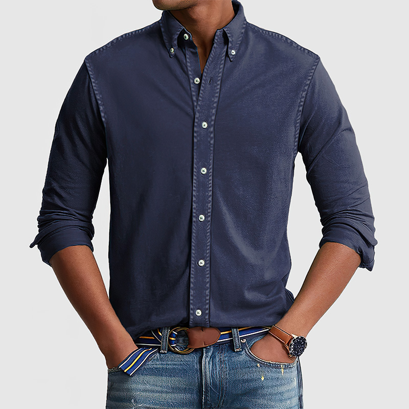 Chemise en coton lavé vintage pour homme