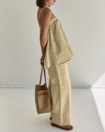 Ensemble deux pièces décontracté à bretelles chic