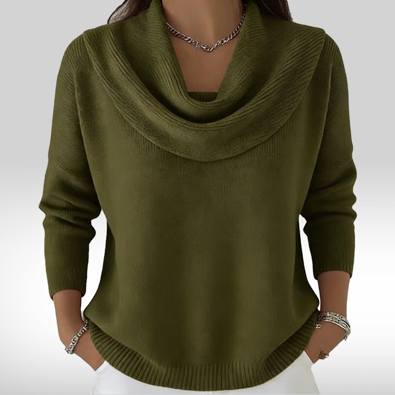 Last Day 70% Off - Elegant 80s Shawl Collar Solid Color Pullover Sweater Top
