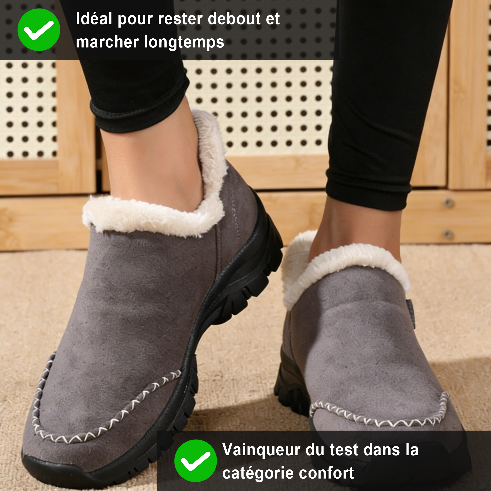 CozyStep™ - Chaussures d'hiver ergonomiques et confortables à enfiler sans les mains