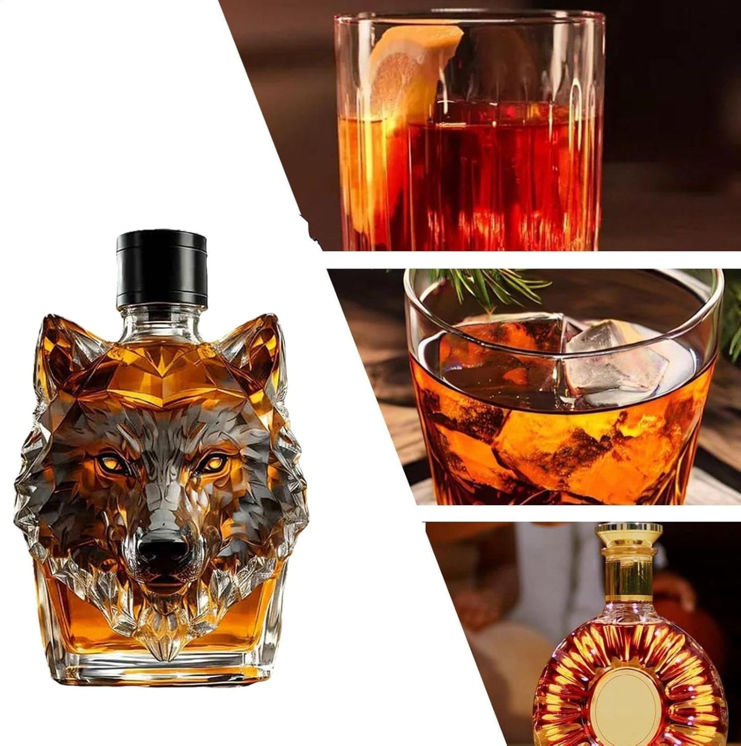 ⏰Vente de liquidation avant la hausse des tarifs : économisez 70 % - Édition limitée « Howl's Haven : Wolf - Crested Whiskey Bottle »