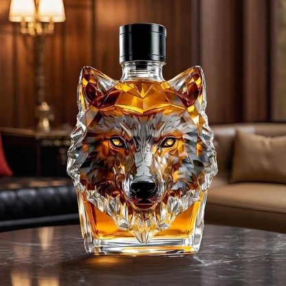 ⏰Vente de liquidation avant la hausse des tarifs : économisez 70 % - Édition limitée « Howl's Haven : Wolf - Crested Whiskey Bottle »