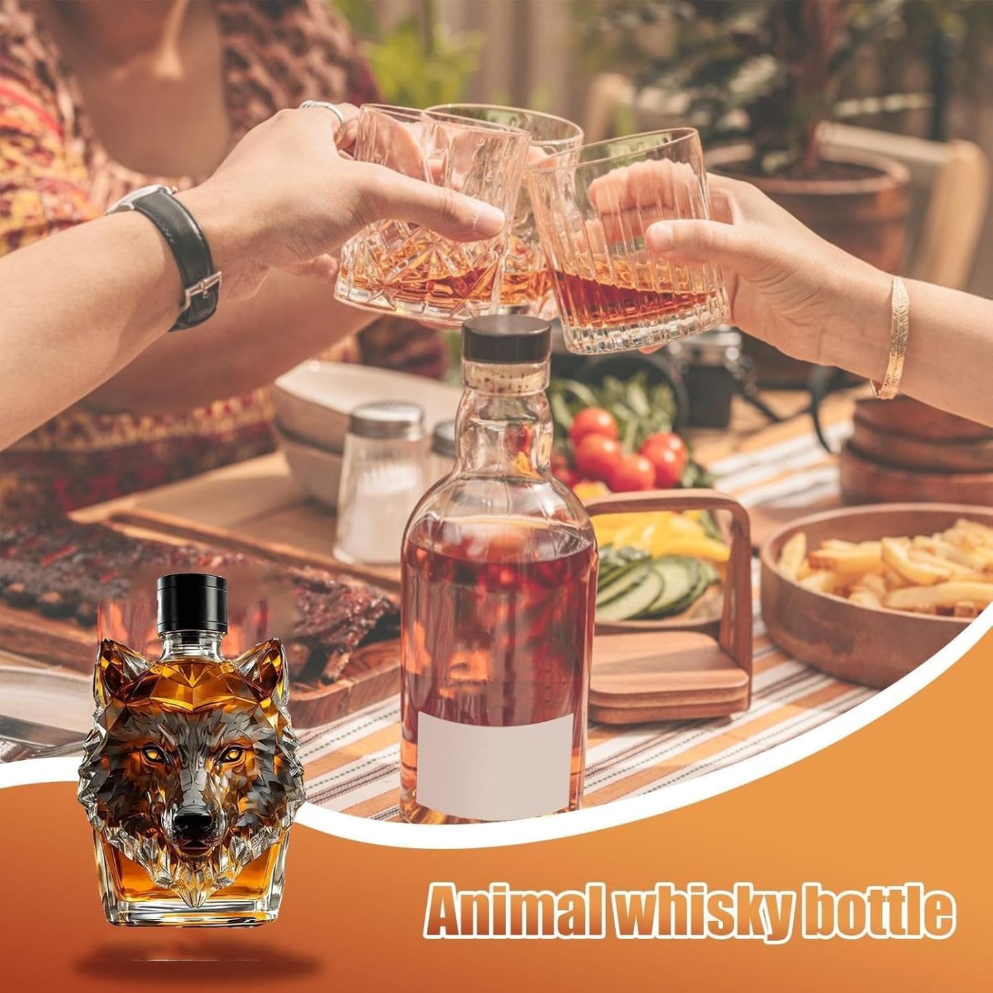 ⏰Vente de liquidation avant la hausse des tarifs : économisez 70 % - Édition limitée « Howl's Haven : Wolf - Crested Whiskey Bottle »