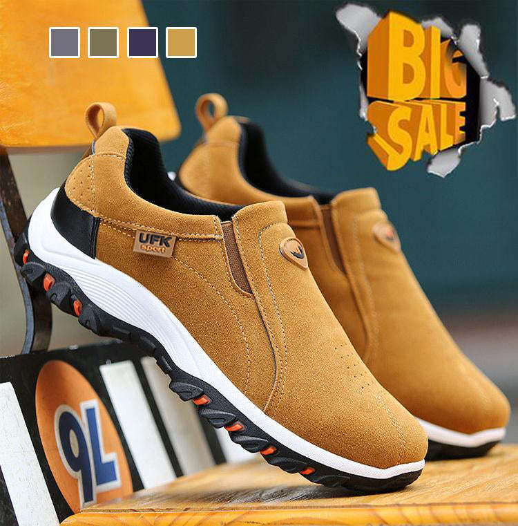 Chaussures orthopédiques pour hommes avec soutien de la voûte plantaire, faciles à enfiler/enlever, respirantes et antidérapantes