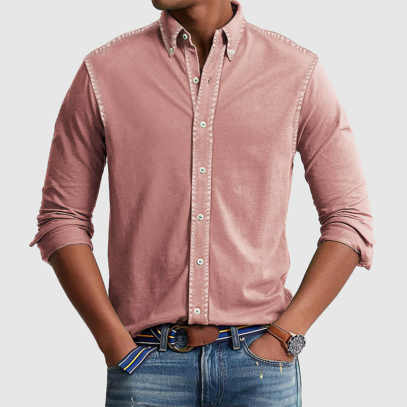 Chemise en coton lavé vintage pour homme