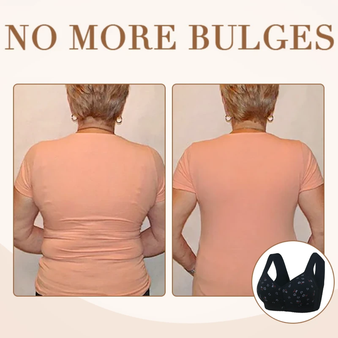 Soutiens-Gorge Black Daisy - Soutiens-Gorge En Coton Sans Armature À Fermeture Avant, Grande Taille De Bonnet