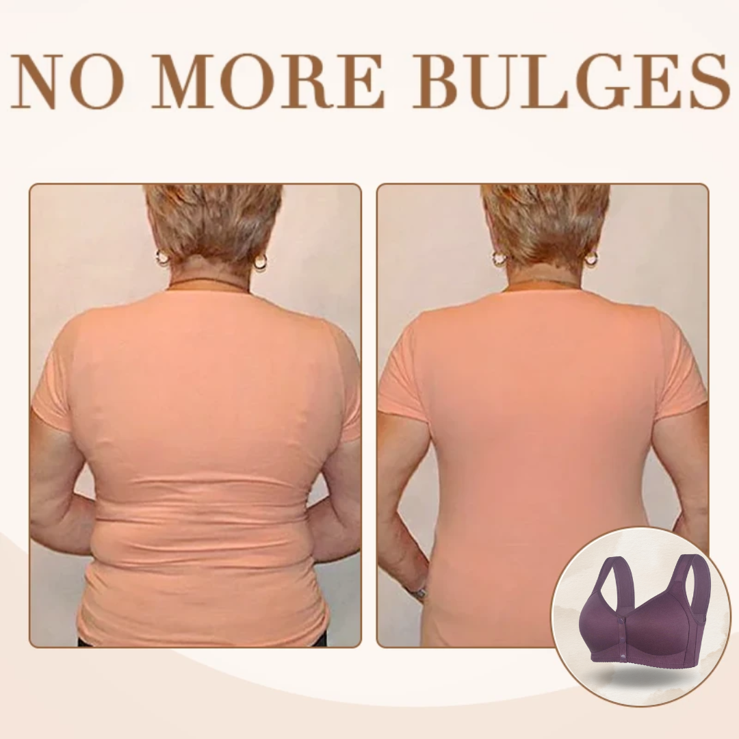 Soutiens-gorge Purple Daisy - Soutiens-gorge en coton sans armature à fermeture avant, grande taille de bonnet