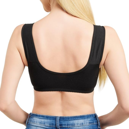 Soutiens-Gorge Black Daisy - Soutiens-Gorge En Coton Sans Armature À Fermeture Avant, Grande Taille De Bonnet