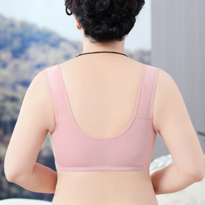 Soutiens-gorge Pure Pink Daisy - Soutiens-gorge en coton sans armature à fermeture avant, grande taille de bonnet