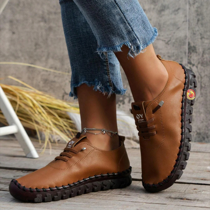 70 % de réduction aujourd'hui - Chaussures en cuir pour femmes, cousues à la main, avec bout large