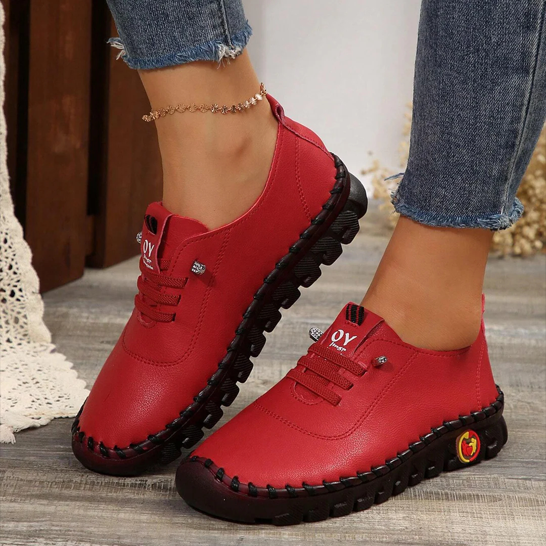 70 % de réduction aujourd'hui - Chaussures en cuir pour femmes, cousues à la main, avec bout large