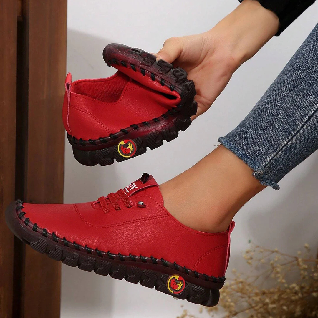 70 % de réduction aujourd'hui - Chaussures en cuir pour femmes, cousues à la main, avec bout large