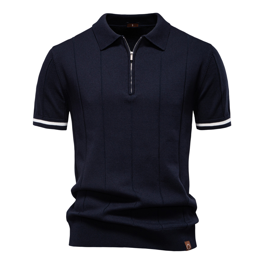 Polo tricot 2025 : business-casual col chemise pour homme