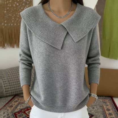 💥 Meilleure vente de l'hiver - ❄️Pull élégant rétro style années 80 à col rabattu, effet affinant la silhouette