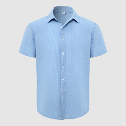Chemise en coton texturée décontractée pour homme