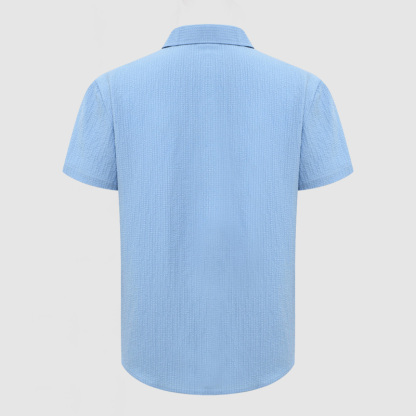 Chemise en coton texturée décontractée pour homme