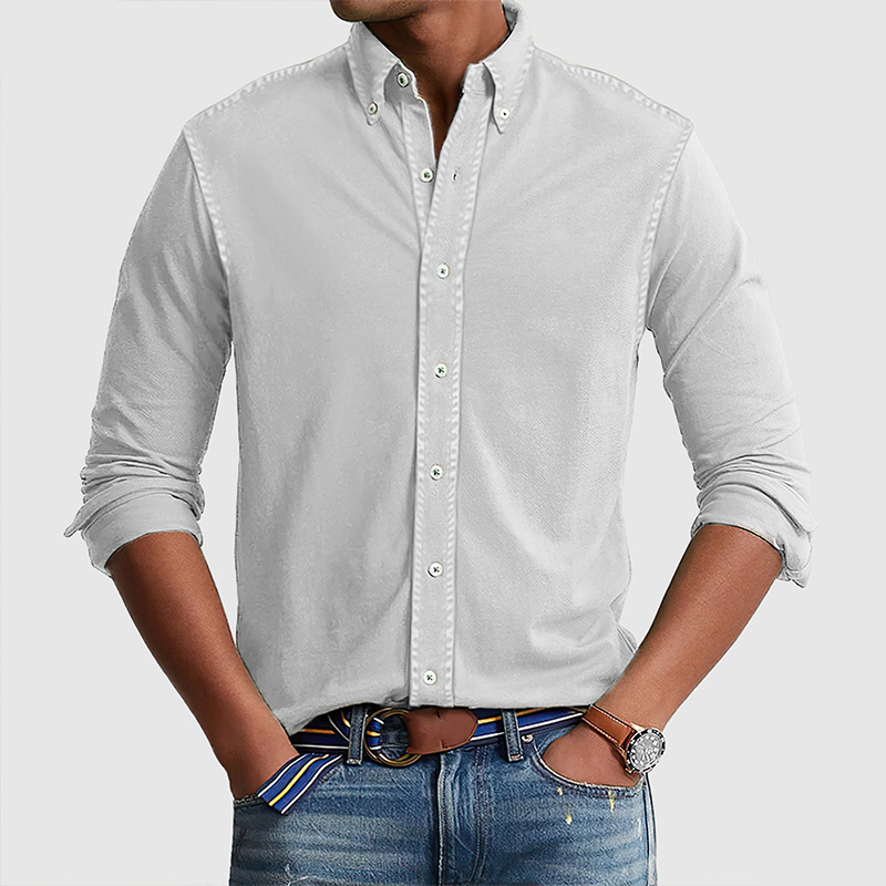 Chemise en coton lavé vintage pour homme