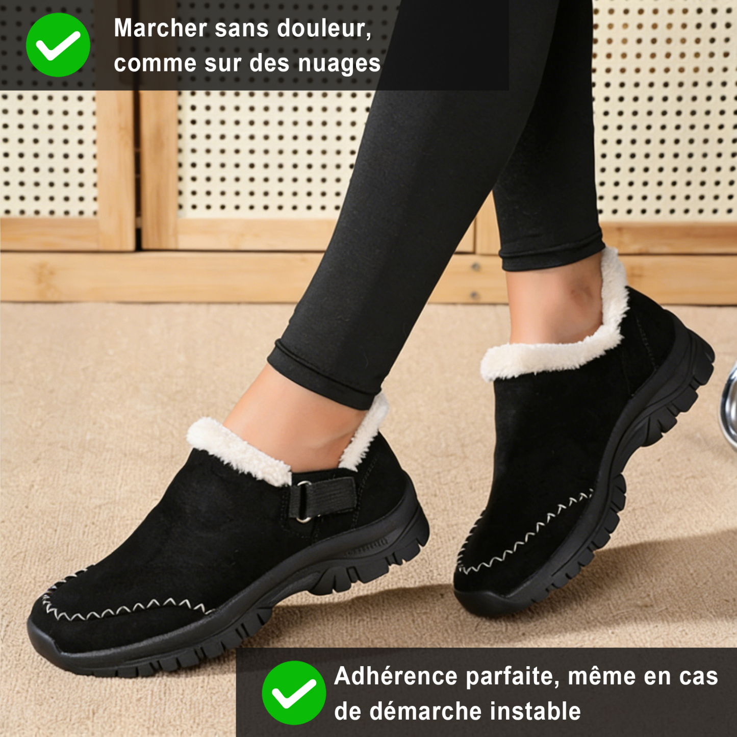 CozyStep™ - Chaussures d'hiver ergonomiques et confortables à enfiler sans les mains