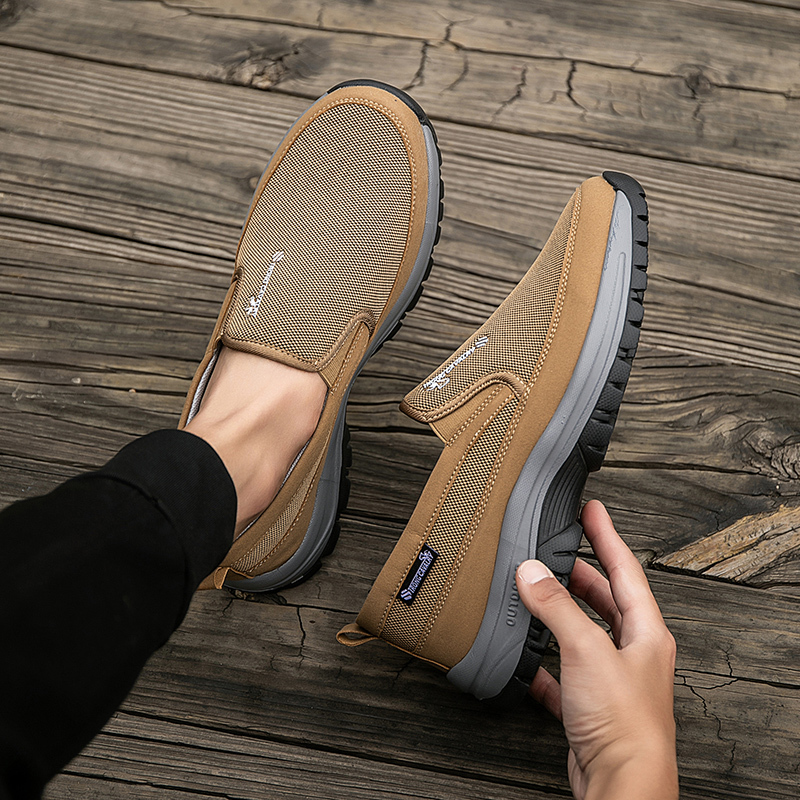 Chaussures pour hommes avec soutien de la voûte plantaire, respirantes, légères et antidérapantes.