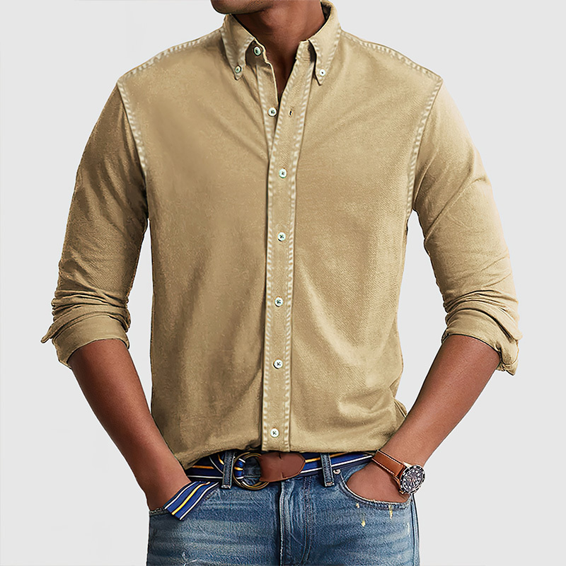 Chemise en coton lavé vintage pour homme