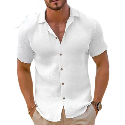 Chemise à manches courtes pour hommes, idéale pour les vacances à la plage