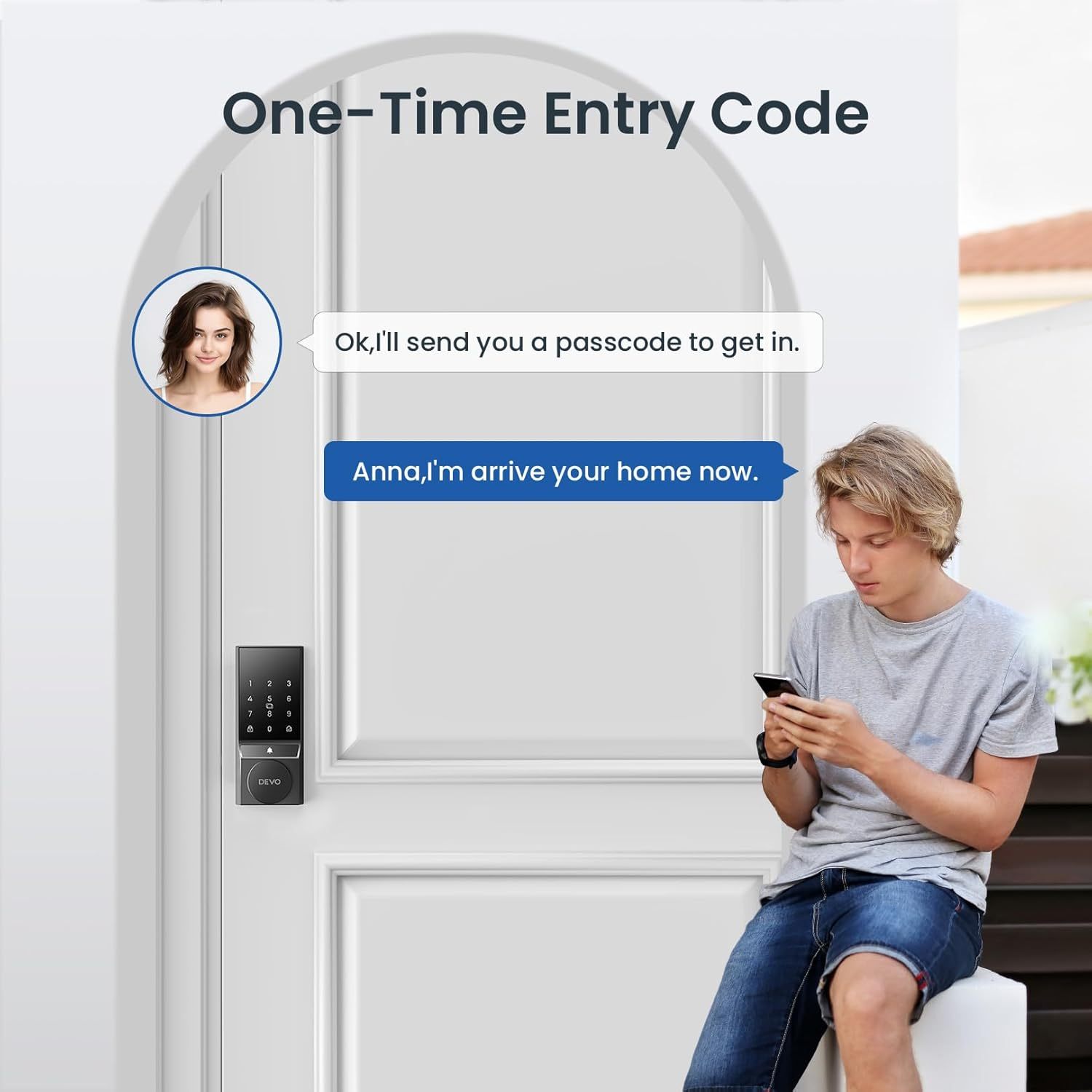 Devo 4 in 1 Passcode Smart Door Lock with Doorbell&Bluetooth G4