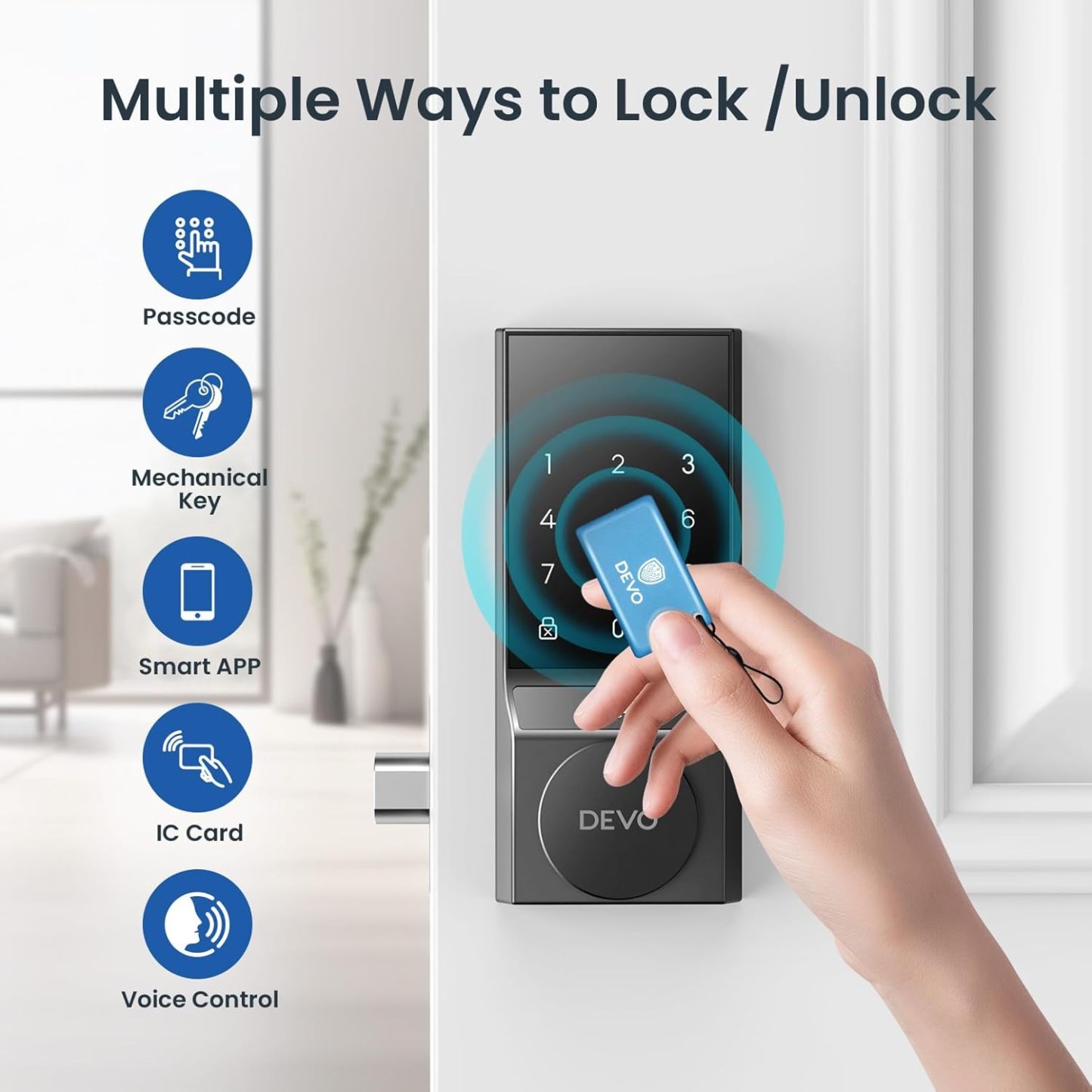 Devo Passcode Smart Door Lock with Doorbell&Built-in Wi-Fi G5
