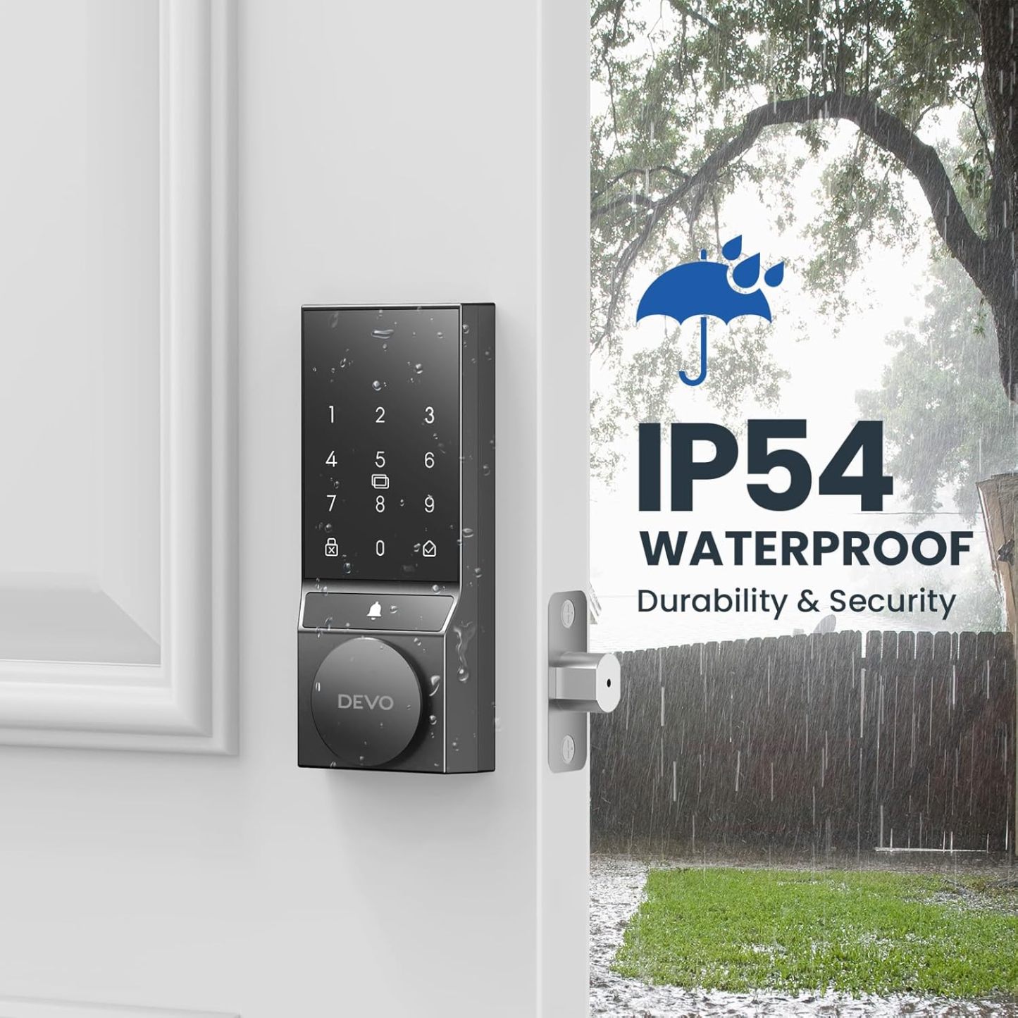 Devo 4 in 1 Passcode Smart Door Lock with Doorbell&Bluetooth G4