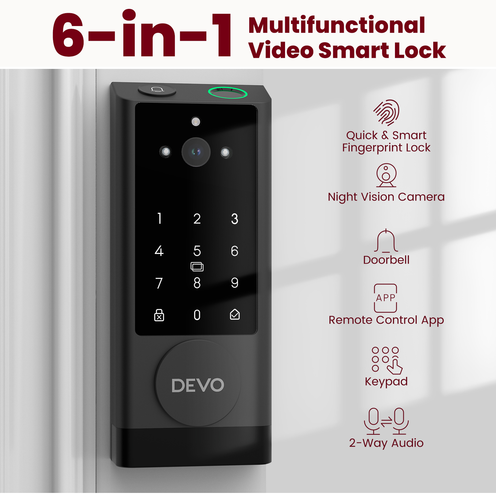 Devo Video Smart Lock with Camera&Doorbell G1