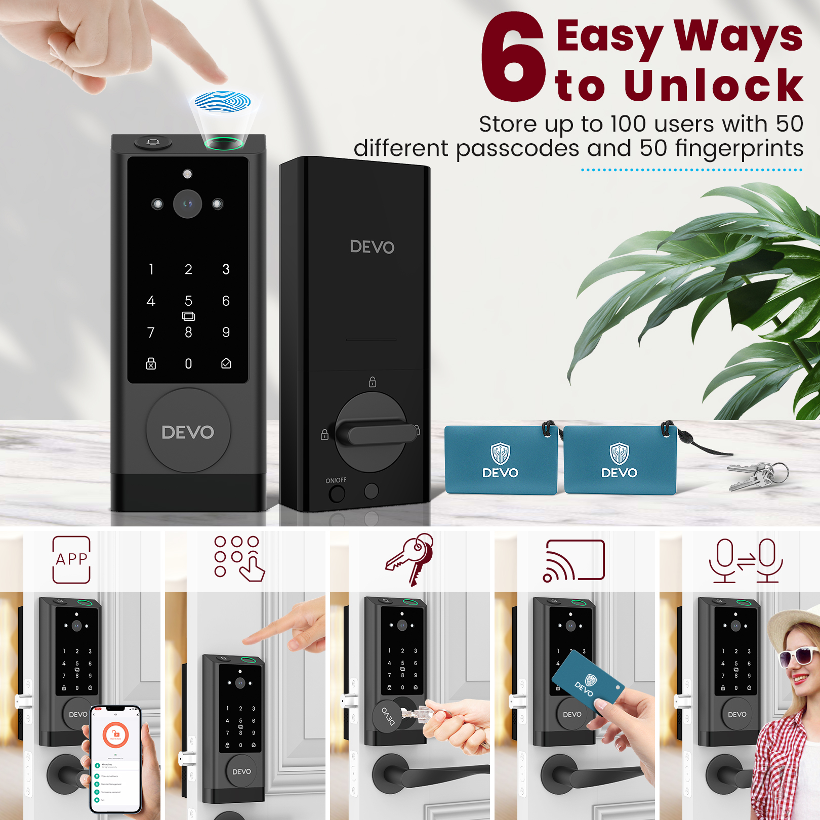 Devo Video Smart Lock with Camera&Doorbell G1