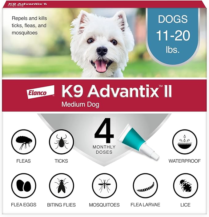 K9 Advantix II  Vet-Recommended Flea, Tick & Mosquito Treatment & Prevention for Dogs | 6-Mo Supply