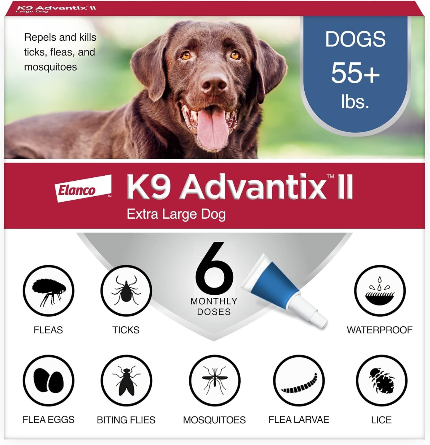 K9 Advantix II  Vet-Recommended Flea, Tick & Mosquito Treatment & Prevention for Dogs | 6-Mo Supply-Chicfuzzy