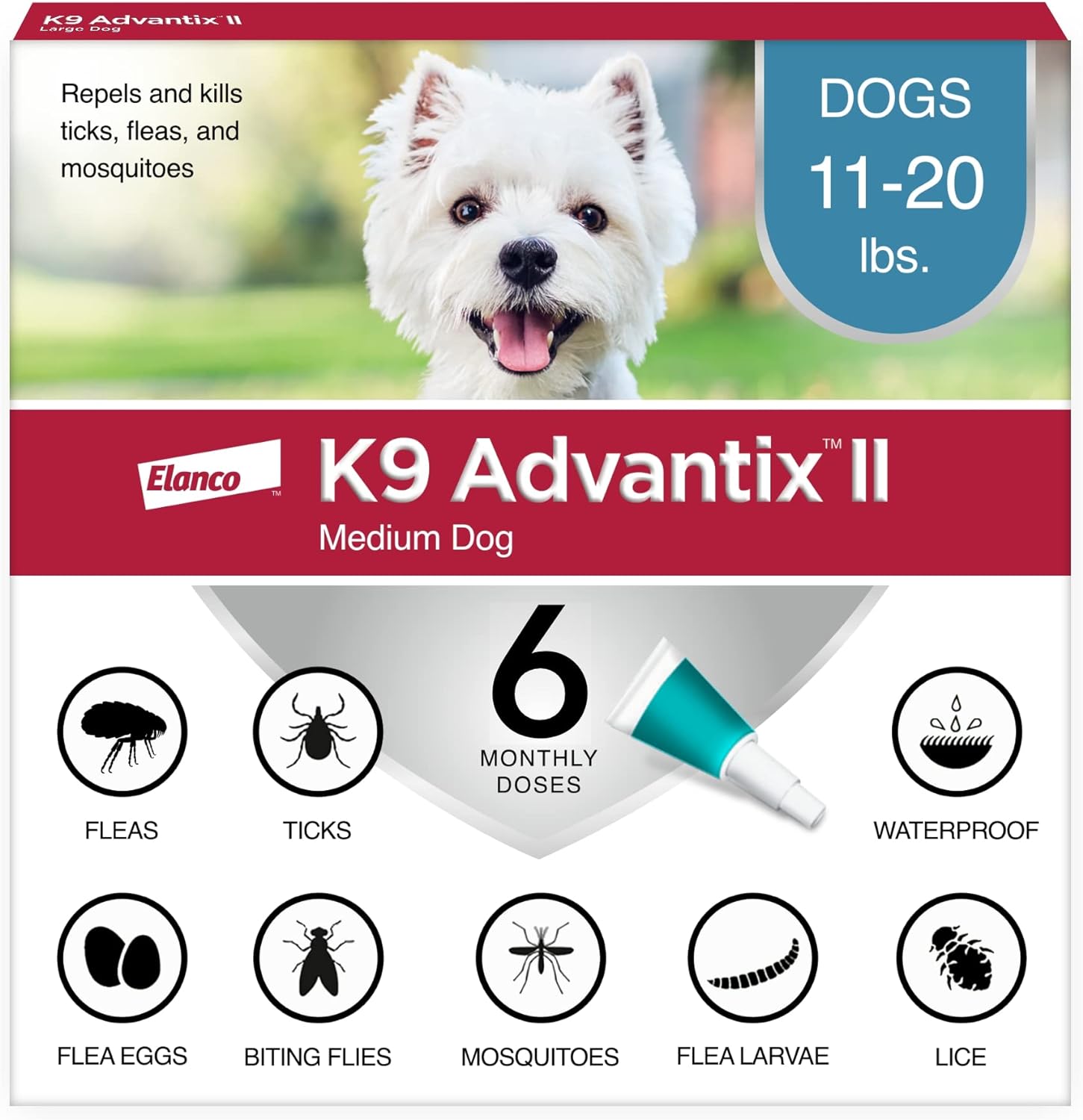 K9 Advantix II  Vet-Recommended Flea, Tick & Mosquito Treatment & Prevention for Dogs | 6-Mo Supply-Chicfuzzy
