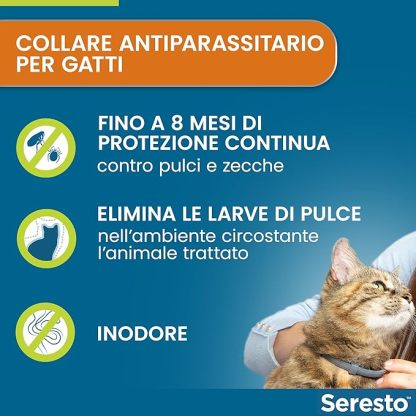 SerestoCollare Antiparassitario per Gatti |8 Mesi di Protezione
