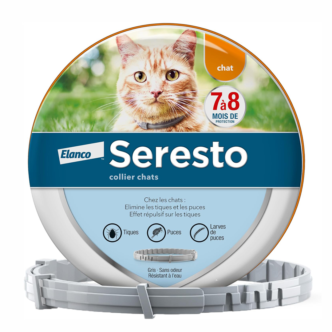 Seresto Colliers  Elanco Bayer  Pour Chats Anti-Puces et Anti-Tiques | Protection de 8 mois