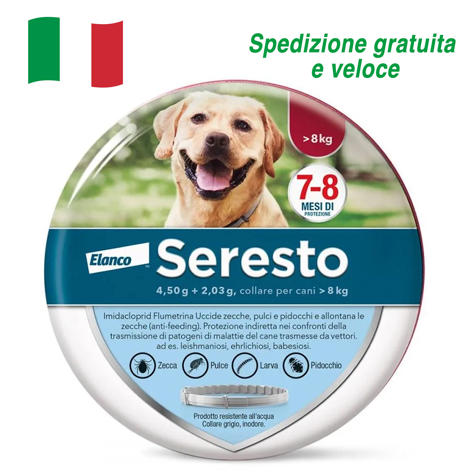 SerestoCollare  Antiparassitario per Cani | 8 Mesi di Protezione