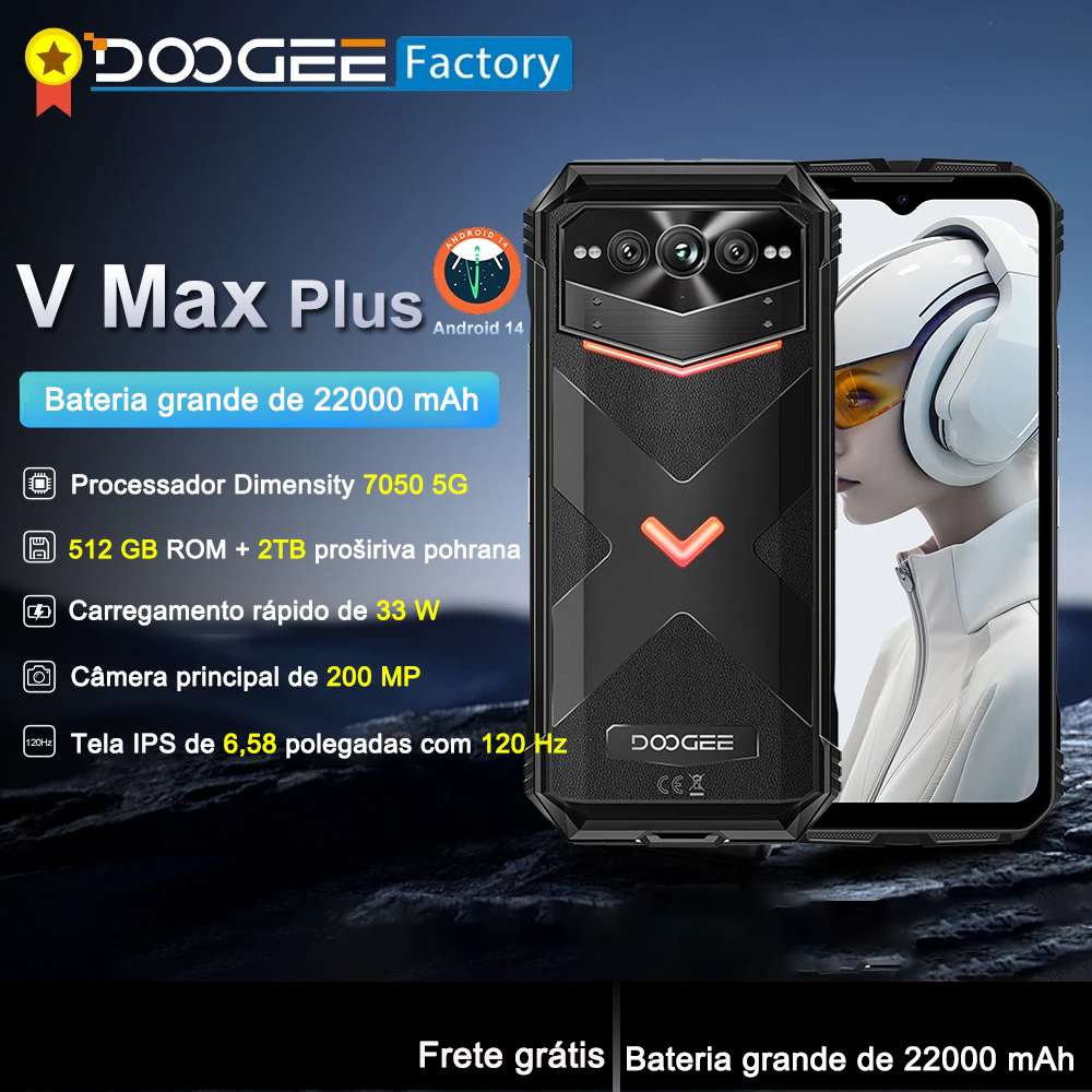 Doogee V Max Plus - Smartphone robusto 5G, lançamento global