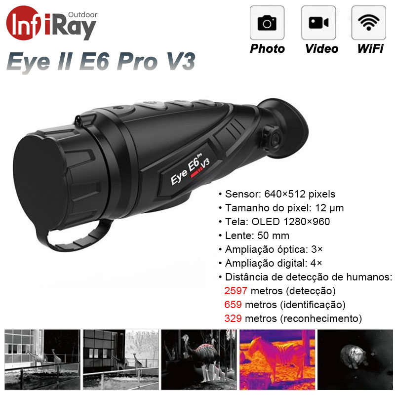  Telescópio monocular de imagem térmica Eye II E6 Plus série V3.0