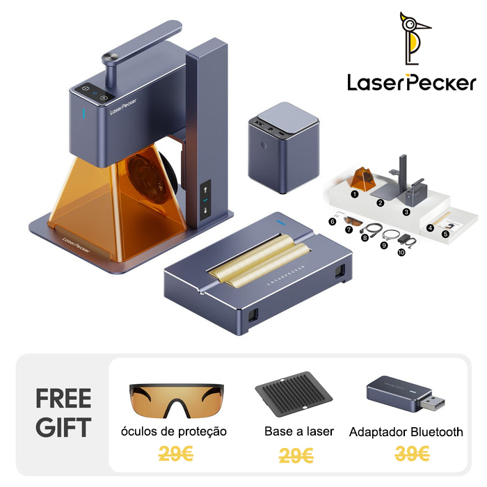 [Aço inoxidável leve] MR.CRAVE Máquina de Gravação a Laser Pequena e P