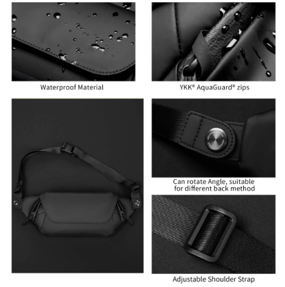 Kingsonsr Sling Bag Waterproof and Compact Hiking Tech Sling Bag - KS3248W