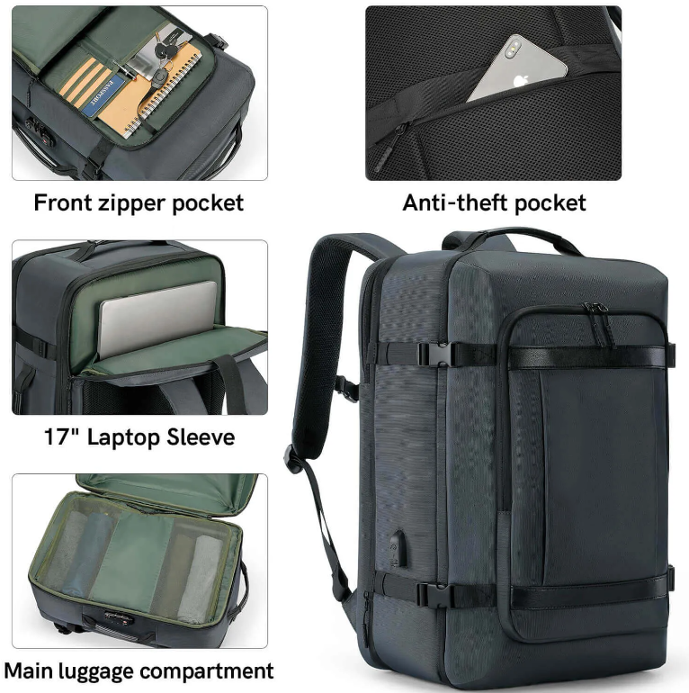 Kingsonsr 45L Large Capacity Travel Backpack Expand Size- ks3264-B