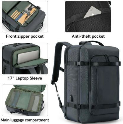 Kingsonsr 45L Large Capacity Travel Backpack Expand Size- ks3264-B