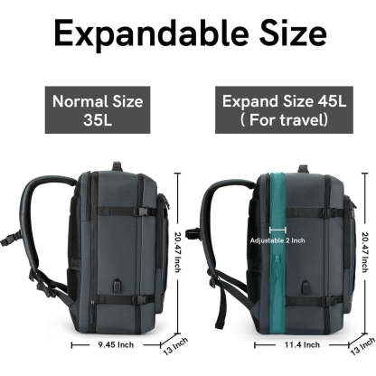 Kingsonsr 45L Large Capacity Travel Backpack Expand Size- ks3264-B