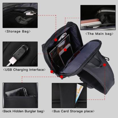 Kingsonsr Men's anti-theft waterproof crossbody bag (9.7 inches) - KS3174W