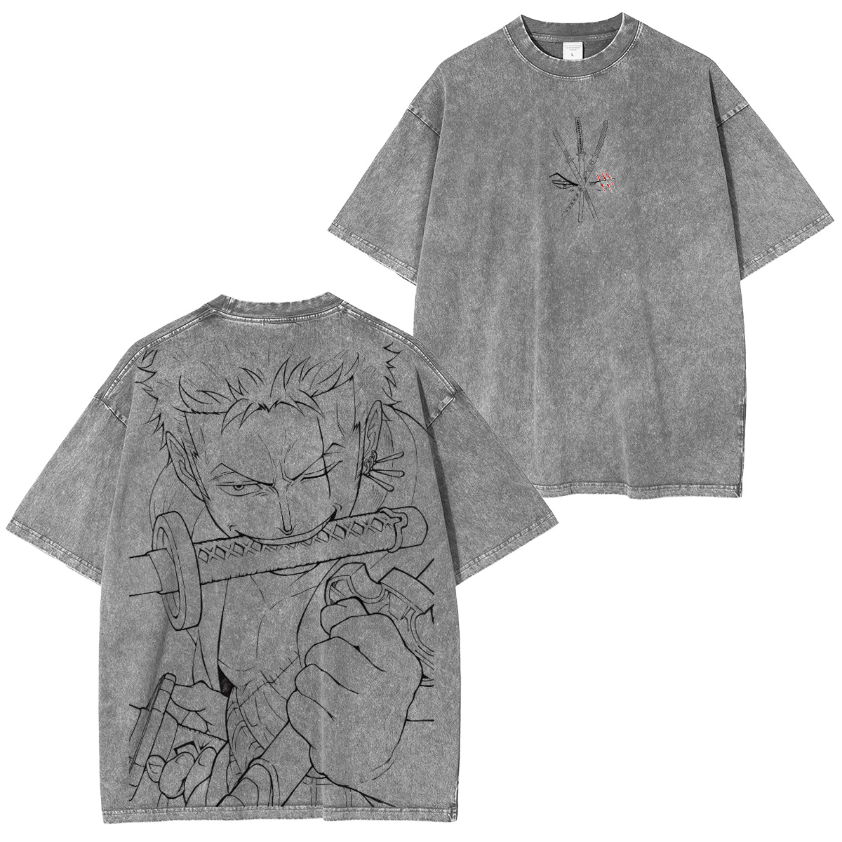 One Piece Roronoa Zoro　Vintage washed T-shirt/Crewneck/Hoodie