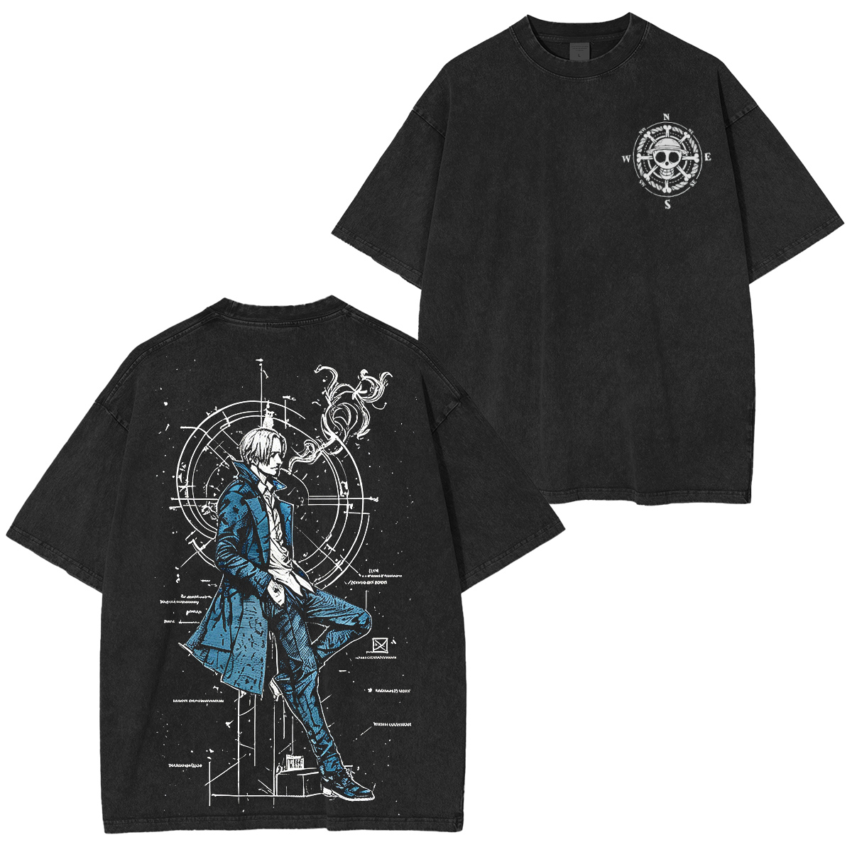 One Piece Sanji The Prince's Kick Vintage washed T-shirt/Crewneck/Hoodie