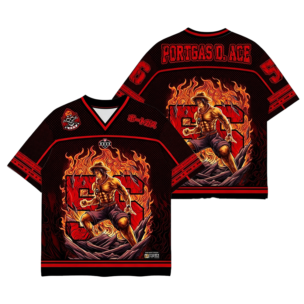 One Piece Portgas D Ace Oversized Jersey