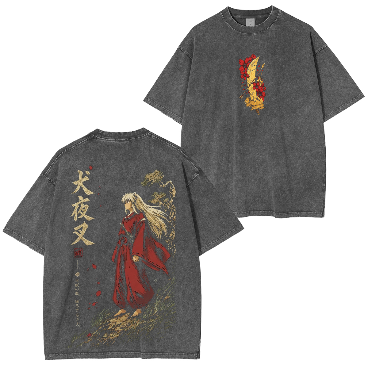 Inuyasha Vintage Unisex  Washed T-Shirt