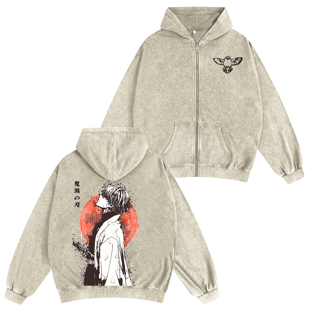 Zenitsu ,Demon Slayer Anime Unisex Washed
