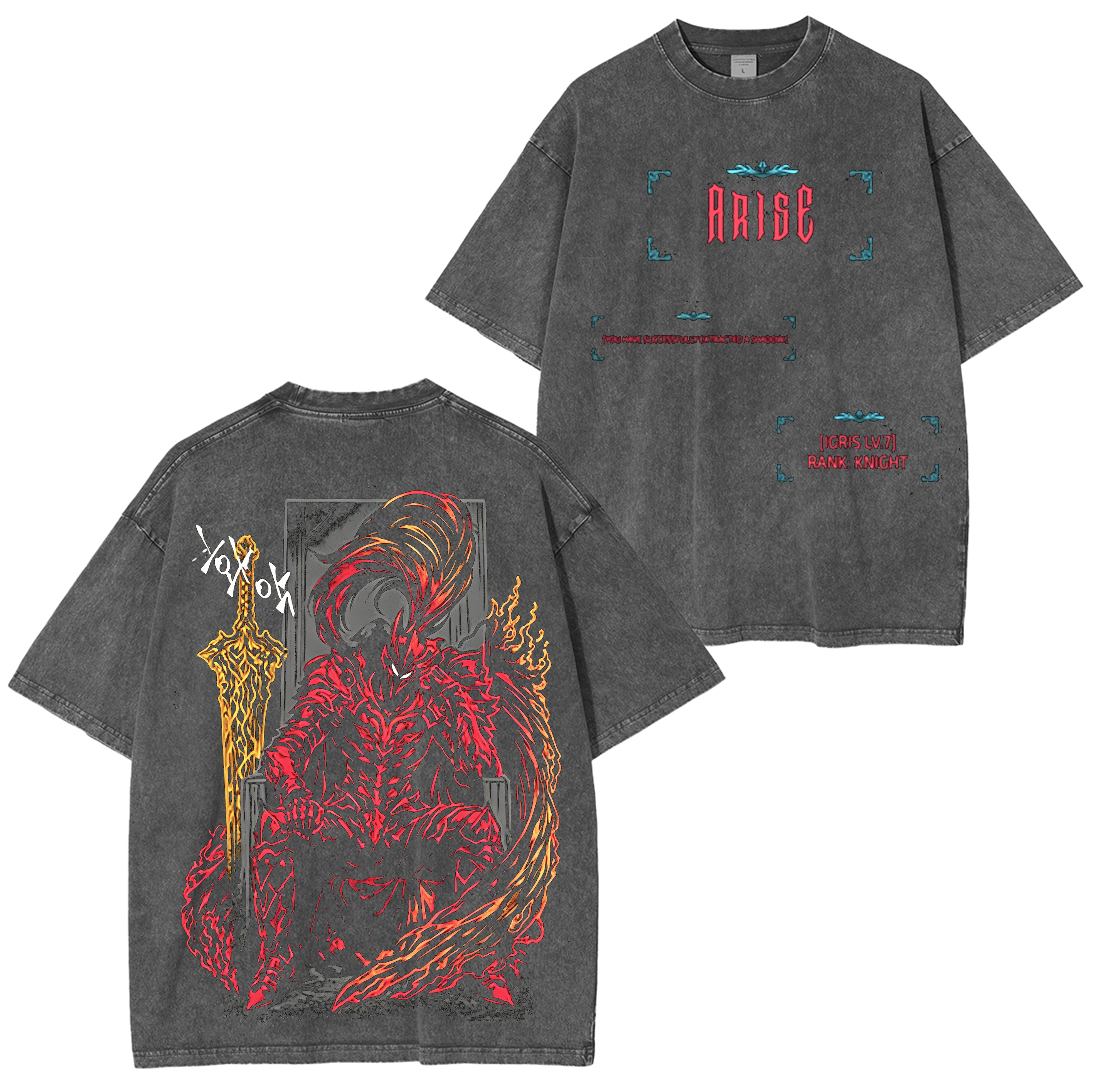 Igris Solo Leveling Vintage  Washed T-shirt/Crewneck/Hoodie
